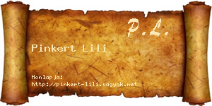 Pinkert Lili névjegykártya