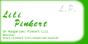lili pinkert business card